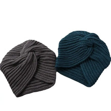 Load image into Gallery viewer, Fashion Accessories Twist Knitted Turban Hat Cross Wrap Head Warm Wool Turban Cap Bonnet Design Women's Headwear Girls
