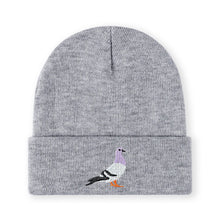 Load image into Gallery viewer, 1pc'pigeon' Embroidered Beanie Soft Stretchy Lightweight Winter Hat for Men &amp; Women, Outdoor Hip Hop Fashion
