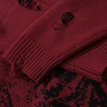 Load image into Gallery viewer, Send Necklace Ripped Oversized Sweaters Frayed Knitted Harajuku 2022 Winter Tops Black Gothic Men Y2k Grunge Women Red Sweater
