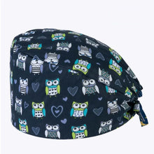 Load image into Gallery viewer, Unisex Cartoon Printing Scrub Cap Adjustable Buckle Print Design Nursing Cap Pure Breathable Soft Lab Scrub Hat Operating Room
