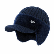 Load image into Gallery viewer, Comfortable Thick Warm Winter Thermal Hat Earflaps Elasticity Knitted Cap Windproof Elderly Beanie Dad Grandpa
