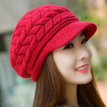 Load image into Gallery viewer, Fried Dough Twists Knit Hat Plush Thickened Warm Wool Hat Suitable for outdoor wind protection in autumn and winter
