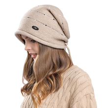 Load image into Gallery viewer, Casual Warm Winter Knitted Hat Soft Thickened Bonnet Short Brim Windproof Beanies Outdoor
