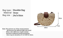 Load image into Gallery viewer, Summer Straw Bag For Women Fashion Semicircle Crossbody Bags Rattan Handmade Messenger Handbag Travel Beach Bags Tote
