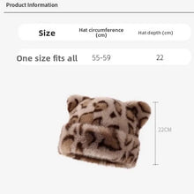 Load image into Gallery viewer, Fashion Autumn Winter Fisherman Hat Cat Ear Basin Hat Warm Leopard Print Mongolian Hat Ear Protection Hat
