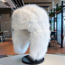 Load image into Gallery viewer, Thicken Winter Faux Fur Mink Plush Lei Feng Hat for Women Outdoor Skiing Cycling Cap Warm Ear Protection Cold Proof Russian Hat
