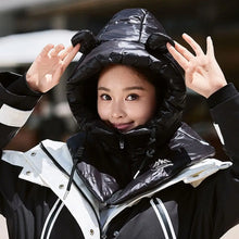 Load image into Gallery viewer, Warm Winter Down Hooded Hats Ultralight Drawstring Coat Short Tank Top Zippper Removable Neck Cover Fake High Collars Women's
