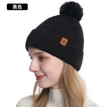 Load image into Gallery viewer, Men's / Women's Outdoor Warm Fleece-lined Knitted Hats Winter Cold-proof Double-layer Stocking Cap One/three-piece Set Skullies
