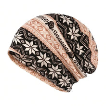 Load image into Gallery viewer, Contrasting Colors Pullover Hat Plaid Print Scarf Pullover Hat Casual Hedging Cap Multifunctional Turban Hats Autumn and Winter
