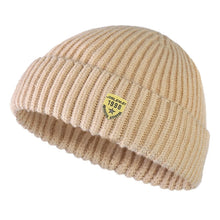 Load image into Gallery viewer, Autumn and winter knitted hat men's warm woolen hat couple pullover landlord hat ins street melon skin hat 1998 logo
