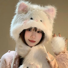 Load image into Gallery viewer, New Thickened Warm Hat Soft Windproof Ear Protection Cap Cute Cat Winter Warm Cap Winter
