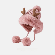 Load image into Gallery viewer, Winter   Warm Hat Cute Lacing Bear Ears Hat Ear Protection Velvet Rabbit Ear Woolen Bucket Hat Women
