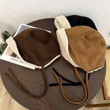 Load image into Gallery viewer, Multicolor Ear-flap Lenin Cap Suede Earflap Protection Fleece-lined Basin Hat Windproof Cold Protection Ear Protection Hat
