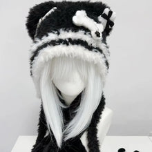 Load image into Gallery viewer, Spicy Girls Fluffy Gothic Harajuku Hat Knitted Little Bone Cross Star Punk Lolita Hat Y2K Style Beanie Hat
