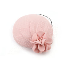 Load image into Gallery viewer, Party Fedora Hat Fashion Luxury Beanies Elegant British 100% Wool Felt Hat Photography Flower Beret with Veil for Ladies Wear

