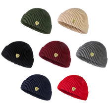 Load image into Gallery viewer, Autumn and winter knitted hat men's warm woolen hat couple pullover landlord hat ins street melon skin hat 1998 logo
