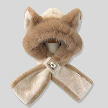 Load image into Gallery viewer, New Fox Ears Integrated Hat Scarf Set Warm Windproof Pullover Cap Coldproof Hooded Hat Outdoor Sports
