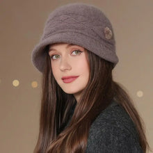 Load image into Gallery viewer, Winter Hat Keep Warm Mom Cap Outdoor Add Fur Lined Hats For Women Casual Fur Bucket Knitted Hat
