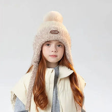 Load image into Gallery viewer, 3-10Y Boys &amp; Girls Warm Winter with Soft Lining Cozy Outdoor &amp; Casual Plush Bear Hooded Hat - Cute Cartoon Bear Ears,
