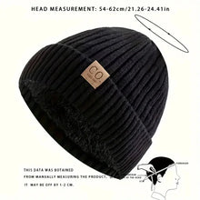 Load image into Gallery viewer, Winter Fashion Unisex Two-Tone Knitted Bean Hat Fur Lined for Warmth Casual Style
