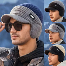 Load image into Gallery viewer, Versatile Ear Protection Knit Baseball Cap Dual Tone Keep Warm Winter Warm Hat Thickened Couples Hats Outdoor Activities
