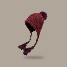 Load image into Gallery viewer, Fashion Tassels Knitted Hat Warm Solid Color Beanie Hat Cold Proof Windproof Earflap Cap Winter
