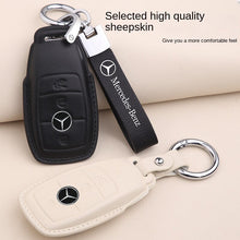 Load image into Gallery viewer, For 21 Mercedes-Benz New E-Class Key Cover E200l C260l A200l S-Class GLC Leather Keychain
