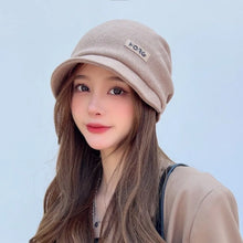Load image into Gallery viewer, Fashion Casual Wide Brim Caps Thicken Solid Color Warm Hat Windproof Baseball Cap Autumn Winter
