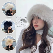 Load image into Gallery viewer, Fashion Headwear Fluffy Fur Winter Hat Thicken Fisherman Hat Solid Color Cold Windproof Panama Cap Chrismas Gifts
