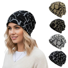 Load image into Gallery viewer, Contrasting Colors Pullover Hat Multifunctional Scarf Pullover Hat Turban Hats Plaid Print Casual Hedging Cap Autumn and Winter
