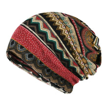 Load image into Gallery viewer, Contrasting Colors Pullover Hat Plaid Print Scarf Pullover Hat Casual Hedging Cap Multifunctional Turban Hats Autumn and Winter
