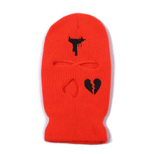 Load image into Gallery viewer, Unisex 3 Hole Winter Knitted Hat Outdoor Sports Full Face Cover Ski Mask Warm Knit Cap Balaclava for Adult Love Heart logo
