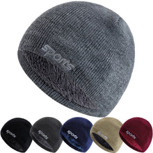 Load image into Gallery viewer, New Unisex Sports Jacquard Winter Hats Fashion Knitted Hats For Men Women Beanie Cap Outdoor Plush Fur Lined Warm Sports Hats
