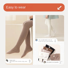 Load image into Gallery viewer, Girls' Winter Pantyhose Thick Outer Wear One-Piece Fleece Thickened Coaster Vertical Bar Leggings
