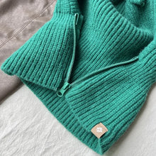 Load image into Gallery viewer, Pullover Snood Thickened Wool Knit Hood Hat Warm with Zipper Neck Warmer Ear Protection One-Piece Design Snow Beanie Cap Unisex
