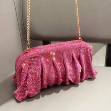 Load image into Gallery viewer, Shiny handle Rhinestones Handmade Evening Clutch Bags New Folds Purses And Handbags Luxury Designer Wedding Party
