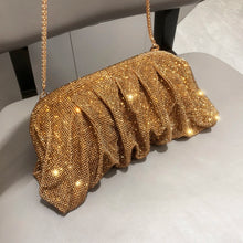 Load image into Gallery viewer, Shiny handle Rhinestones Handmade Evening Clutch Bags New Folds Purses And Handbags Luxury Designer Wedding Party
