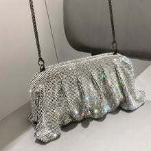 Load image into Gallery viewer, Shiny handle Rhinestones Handmade Evening Clutch Bags New Folds Purses And Handbags Luxury Designer Wedding Party
