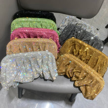 Load image into Gallery viewer, Shiny handle Rhinestones Handmade Evening Clutch Bags New Folds Purses And Handbags Luxury Designer Wedding Party
