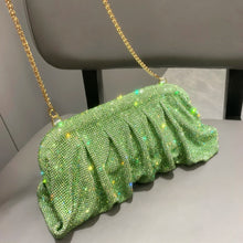 Load image into Gallery viewer, Shiny handle Rhinestones Handmade Evening Clutch Bags New Folds Purses And Handbags Luxury Designer Wedding Party
