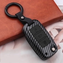 Load image into Gallery viewer, Silicon Carbon Fiber Car Key Cover Case For Golf Bora Jetta POLO Passat B5 B6 Skoda Octavia A5 Fabia SEAT Ibiza
