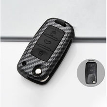 Load image into Gallery viewer, Silicon Carbon Fiber Car Key Cover Case For Golf Bora Jetta POLO Passat B5 B6 Skoda Octavia A5 Fabia SEAT Ibiza
