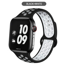 Load image into Gallery viewer, Silicone Strap For Apple Watch band 44mm 40mm 38mm 42mm Breathable wrist Sport belt bracelet iWatch serie 5 4 3 2 SE 6 watchband
