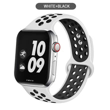Load image into Gallery viewer, Silicone Strap For Apple Watch band 44mm 40mm 38mm 42mm Breathable wrist Sport belt bracelet iWatch serie 5 4 3 2 SE 6 watchband

