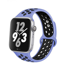 Load image into Gallery viewer, Silicone Strap For Apple Watch band 44mm 40mm 38mm 42mm Breathable wrist Sport belt bracelet iWatch serie 5 4 3 2 SE 6 watchband
