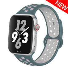 Load image into Gallery viewer, Silicone Strap For Apple Watch band 44mm 40mm 38mm 42mm Breathable wrist Sport belt bracelet iWatch serie 5 4 3 2 SE 6 watchband
