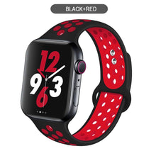 Load image into Gallery viewer, Silicone Strap For Apple Watch band 44mm 40mm 38mm 42mm Breathable wrist Sport belt bracelet iWatch serie 5 4 3 2 SE 6 watchband
