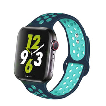 Load image into Gallery viewer, Silicone Strap For Apple Watch band 44mm 40mm 38mm 42mm Breathable wrist Sport belt bracelet iWatch serie 5 4 3 2 SE 6 watchband
