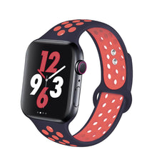 Load image into Gallery viewer, Silicone Strap For Apple Watch band 44mm 40mm 38mm 42mm Breathable wrist Sport belt bracelet iWatch serie 5 4 3 2 SE 6 watchband
