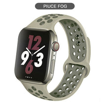 Load image into Gallery viewer, Silicone Strap For Apple Watch band 44mm 40mm 38mm 42mm Breathable wrist Sport belt bracelet iWatch serie 5 4 3 2 SE 6 watchband
